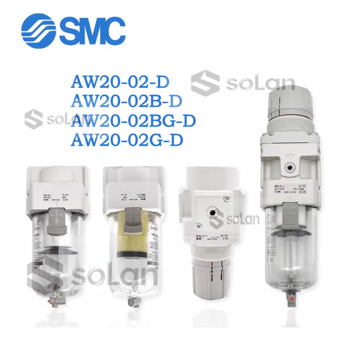 SMC AW20-02-B AW20-02BG-D AW20-02BG-B กรองความดันวาล์วหมุนเวียนวาล์วลดความดัน