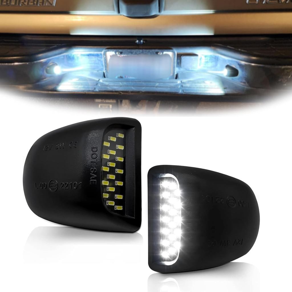 ไฟป้ายทะเบียน LED เข้ากันได้กับ Chevy Silverado 1500 2500HD 3500HD, Avalanche, Suburban, Tahoe, GMC 