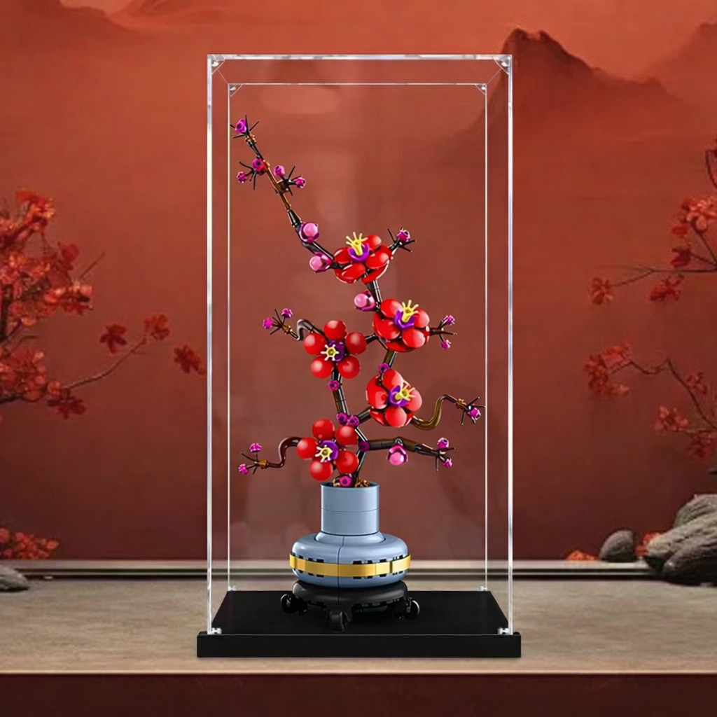 อะคริลิคใสแสดงกรณีสําหรับเลโก้10369ดอกพลัมของเล่นรุ่นกันฝุ่นสะสมตู้โชว์