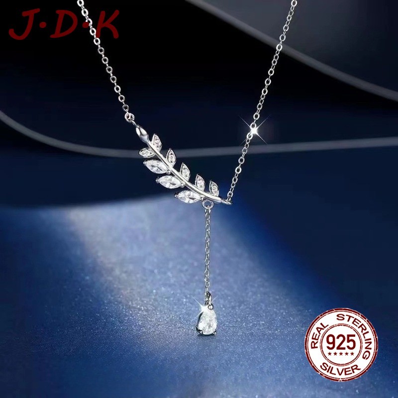 JDK สินค้าใหม่ 925 เงิน Lucky สร้อยคอผู้หญิงพู่จี้