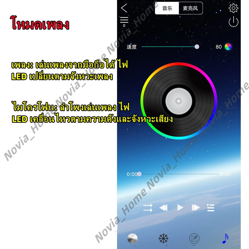 กล่องคุมไฟ RGB 210 โหมด 12V สำหรับมอเตอร์ไซค์ รถยนต์ Forza PCX thumbnail 7