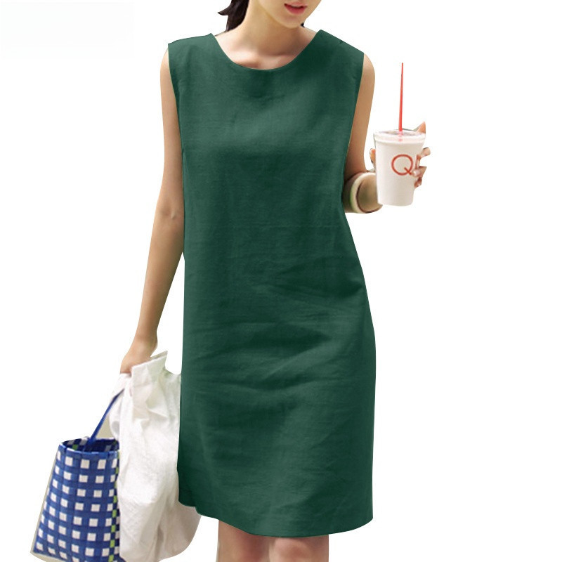 เดรส-mini ทรงหลวม แขนกุด สไตล์เกาหลี สําหรับผู้หญิง – โปรปัง