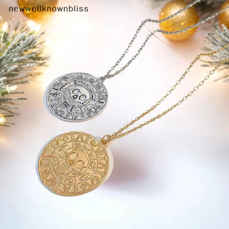 สร้อยคอยอดฮิตร่วมสมัย จากเรื่อง Pirates Of The Caribbean ออกแบบเหมือนเหรียญโบราณแอซเท็ก ลายกะโหลก สไ