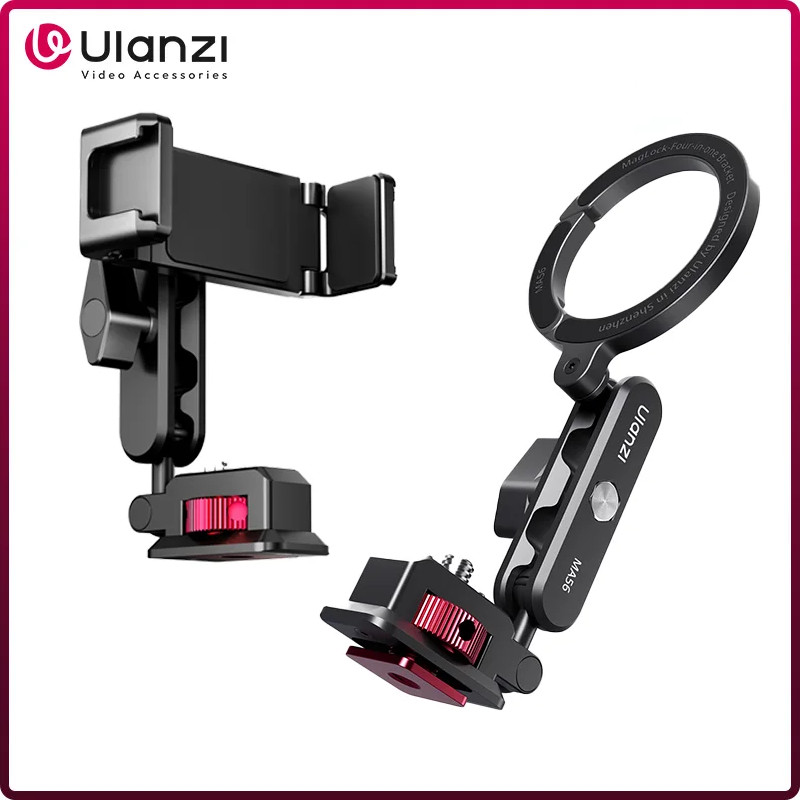 Ulanzı MA56 Magnetic 4-in-1 MagLock Phone Mount On-Camera Phone Holder for Iphone 17 Android Dual 360° หมุน 1/4" รองเท้าเย็น