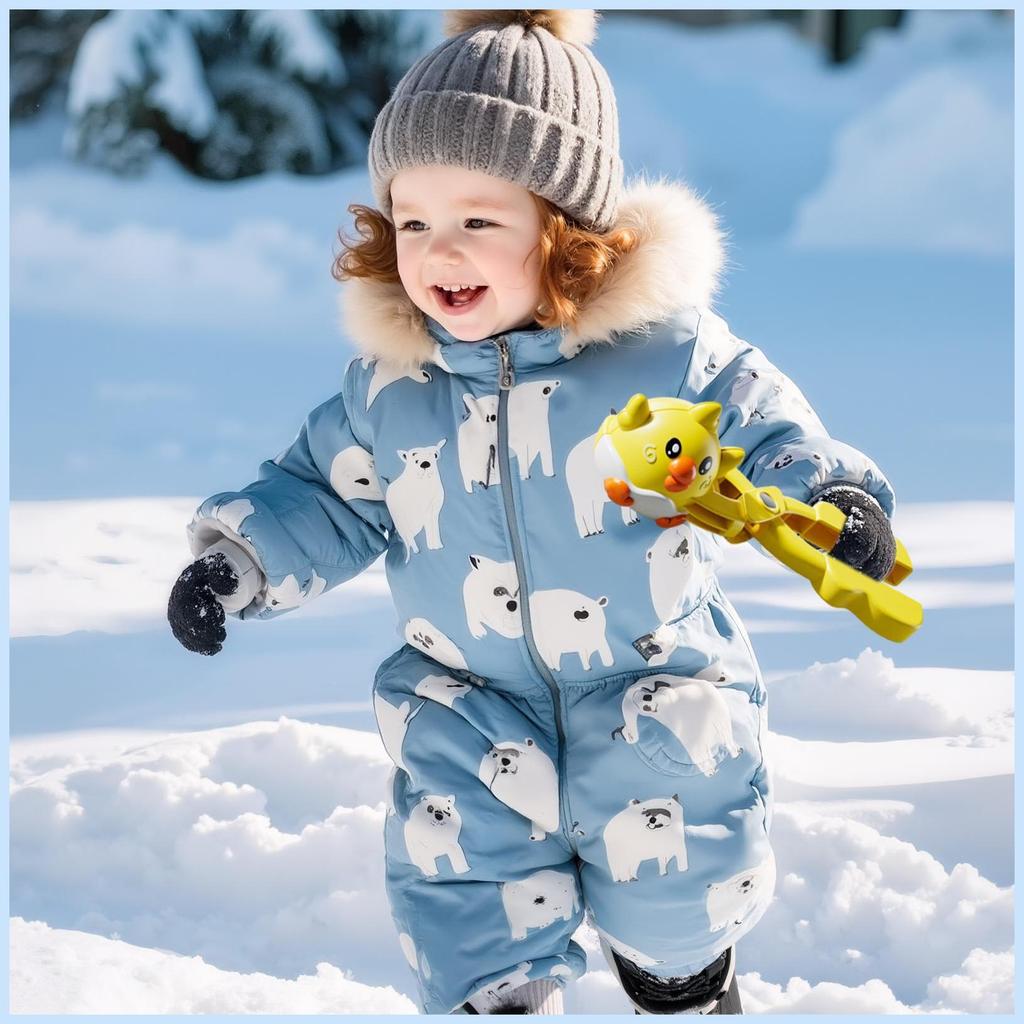 Snow Ball Maker แม่พิมพ์น่ารักพร้อมที่จับฤดูหนาวเล่น Snow Ball Maker เครื่องมือสําหรับเด็กวัยหัดเดิน