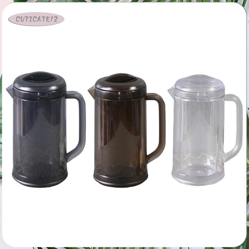 [Cuticate12] เหยือกน้ําเครื่องดื่มเหยือกผนังคู่ขนาดใหญ่พร้อมที่จับน้ําหนักเบากาน้ําชา Drinkware สําหรับบาร์บีคิวน้ํามะนาวเครื่องดื่มร้านอาหารปาร์ตี้