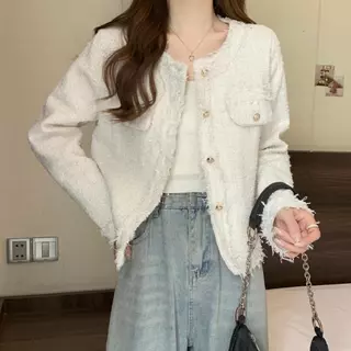 2025 รูปแบบใหม่ รุ่นใหม่ เสื้อทวิต เบลเซอร์ มินิมอล แฟชั่น Blazer คาร์ดิแกน จัดส่งสินค้า 📸