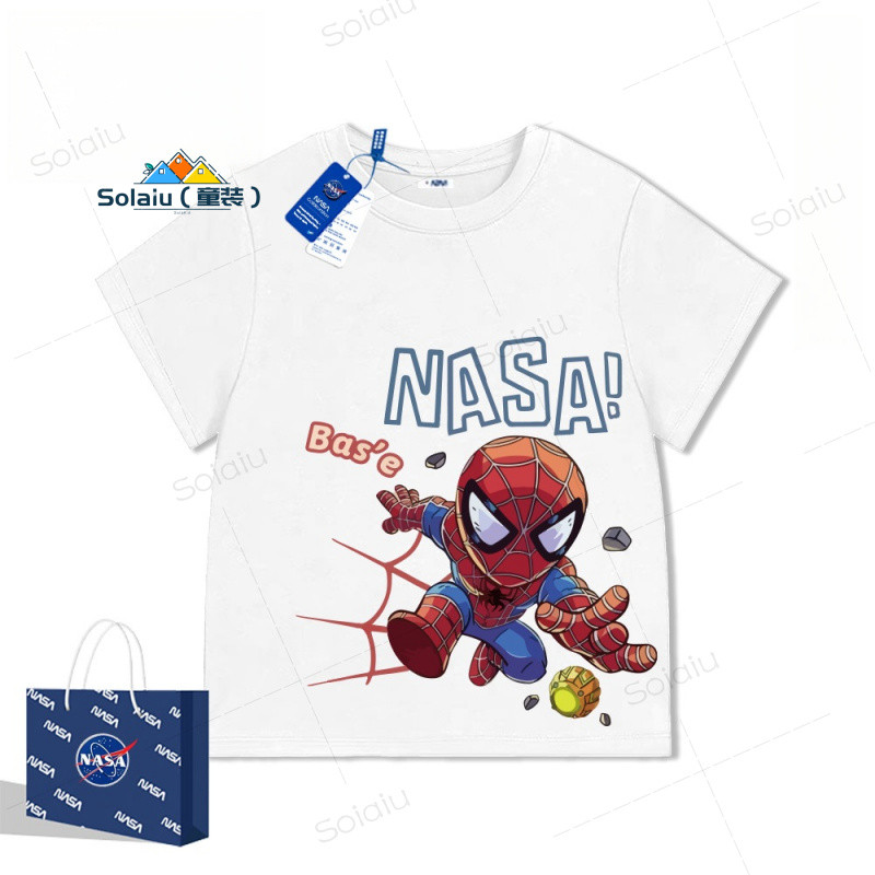 เสื้อยืดเด็กผู้ชายลายสไปเดอร์แมน ผ้านิ่มใส่สบาย สไตล์เกาหลีคุณภาพดี - รูปที่ 2