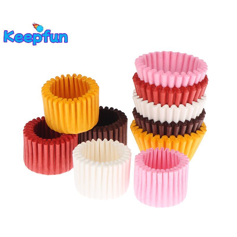 [Keepfun] 1000PCS Chocolate Paper Liner Baking Muffin Cake Cupcake Case สีทึบ [ใหม่]