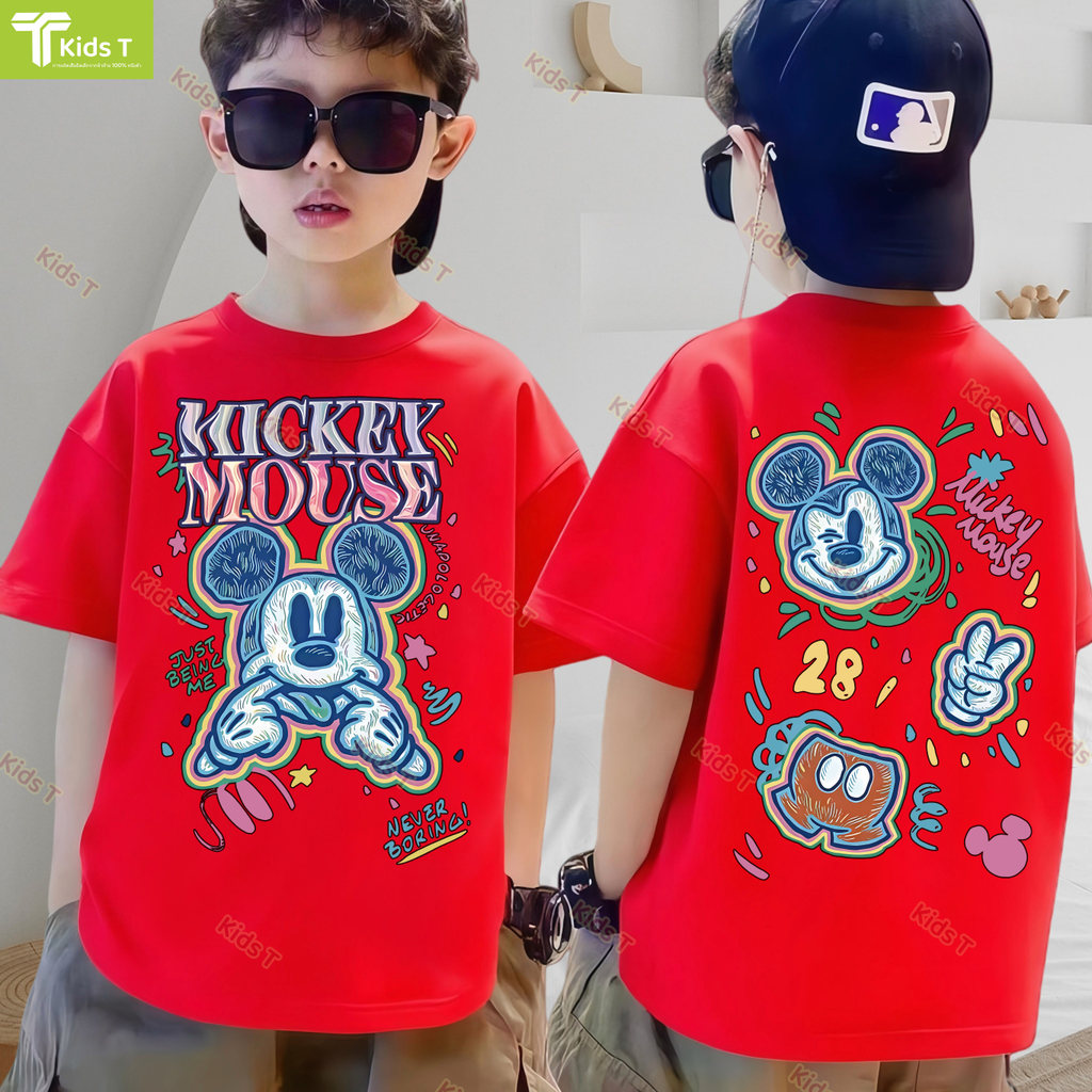 เสื้อยืด disney ร้าน Kids T เกาหลี เสื้อเด็ก ผลิตจากผ้าฝ้าย 100% พิมพ์ลาย mickey mouse เหมาะ เด็กผู้ชาย และ เด็กผู้หญิง ราคา ถูกที่สุด ดีลบีเคเค แกลเลอรีภาพที่ 3