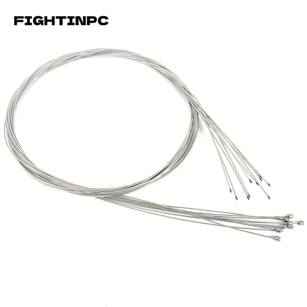 FIGHTINPC ชุดสายควบคุมเกียร์จักรยานทางเรียบ 10 ชิ้น สายในเคลือบทองขาว สำหรับจักรยาน