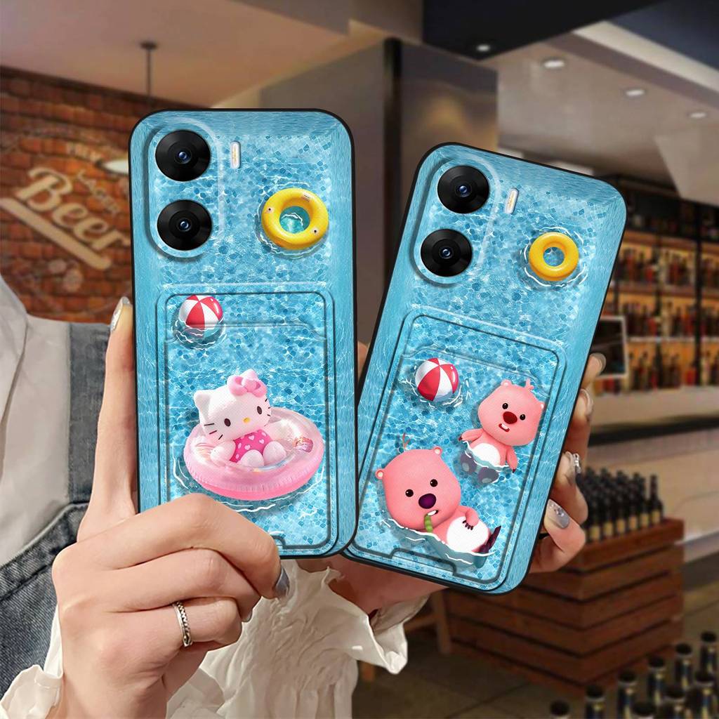 ซิลิโคนกันน้ําเคสโทรศัพท์สําหรับVIVO V29E Indiaนุ่มป้องกันฝุ่นทนทานการ์ตูนปกแฟชั่นออกแบบเต็มห่อแขนป้