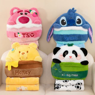 BHQ หมอนผ้าห่ม 2in1 ผ้านาโนนุ่มสุดนิ่ม ลายการ์ตูนน่ารัก พับเก็บในตัว สำหรับงีบกลางวันไปปิกนิกเดินทาง