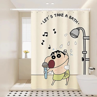 ม่านอาบน้ําการ์ตูนชินจังสไตล์ญี่ปุ่นกันน้ําอาบน้ําห้องน้ําไม…