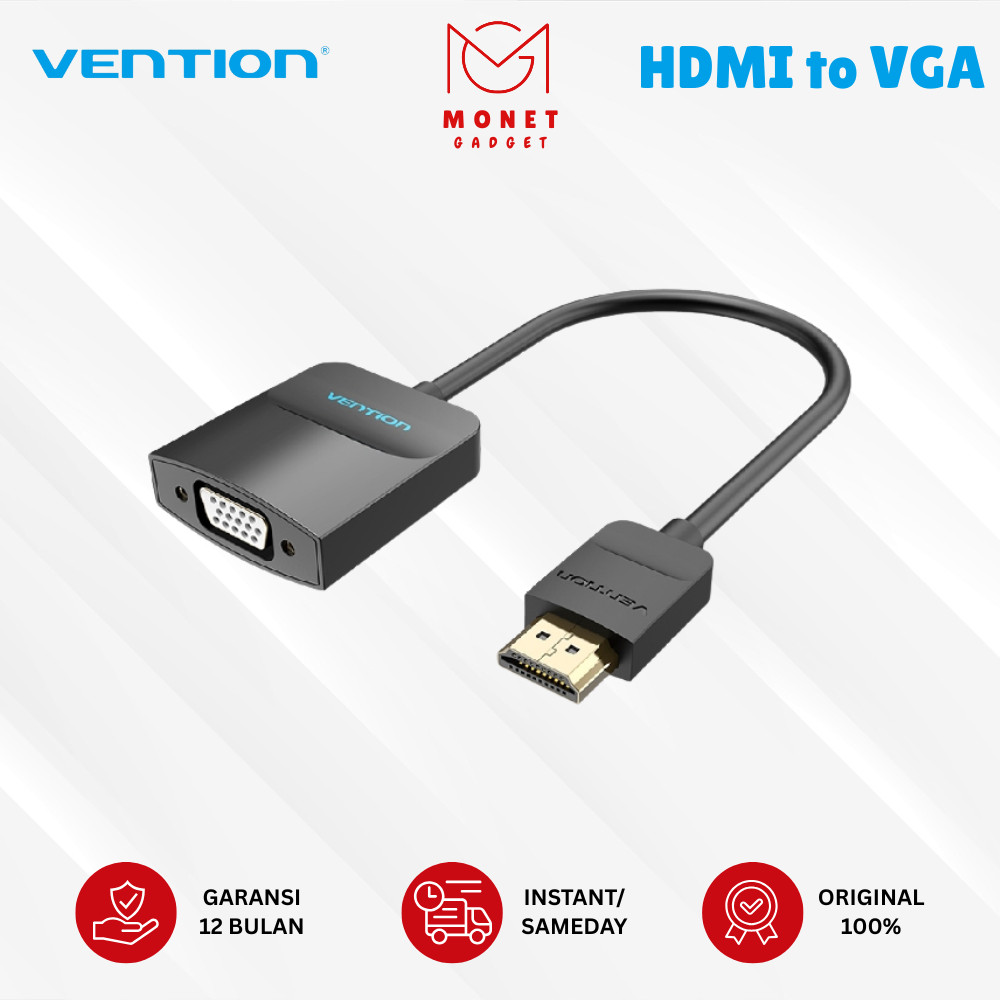 Vention Converter HDMI to VGA Adapter Short 0.15M สําหรับจอภาพโปรเจคเตอร์ - 42154