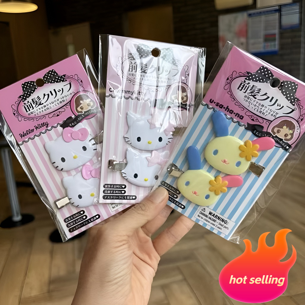 [2026 ของขวัญวันเกิด/วันหยุดสําหรับเด็ก] Sanrio Hello Kitty Kitty คลิปดอกไม้ที่เงียบสงบคลิปไร้รอยต่อคลิปด้านข้างคลิปหน้าม้า