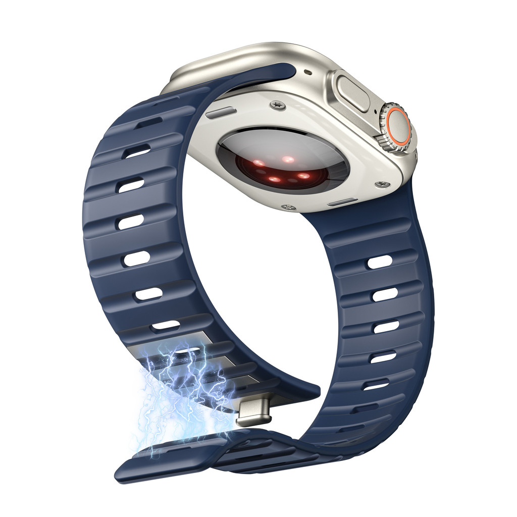 优质 ซิลิโคน胶 磁吸水 表带 容 Apple Watch Series 11 10 9 8 7 6 iWatch S5 S4