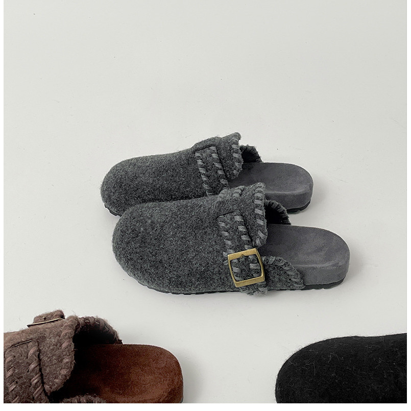 [OK Sports Life] Queen Fan Retro Thick-Soled Heightened Half Slippers Birkenstock รองเท้าผู้หญิง All