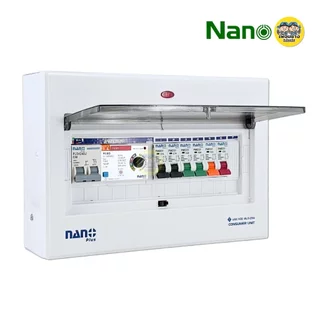 ADJ-11 ตู้คอนซูมเมอร์ NANO Plus 6 ช่อง กันดูด RCBO แบบปรับ mA ได้ ตู้ควบคุมไฟ คอนซูมเมอร์ ตู้กันดูด ตู้ควบคุมไฟ