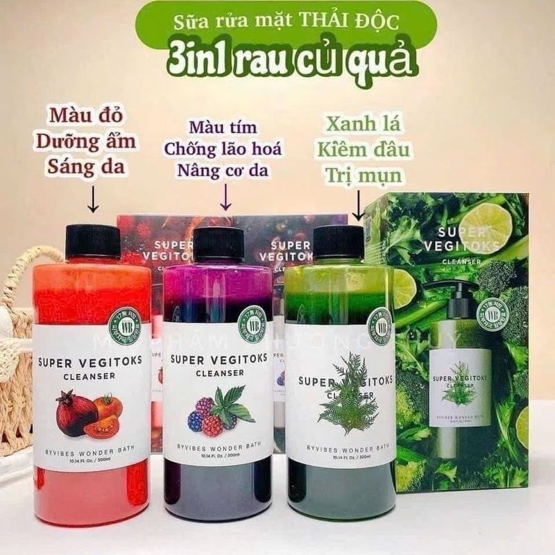 เวียดนาม Daigou เกาหลี Facial Cleanser WB Feifan Bass Plant Cherry ผลไม้ผัก Essence Facial Cleanser 