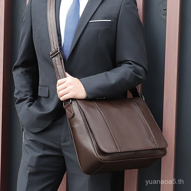 กล้อง Retro Mens Messenger กระเป๋าหนังแท้ผู้ชายกระเป๋าขี้ผึ้งน้ํามันหนัง First Layer Cowhide กระเป๋า