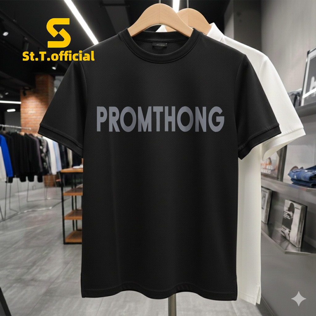 พร้อมส่ง เสื้อยืดผู้ชาย พิมพ์ลาย PROMTHONG สไตล์เกาหลี ใส่สบายสุดๆ Tshirt