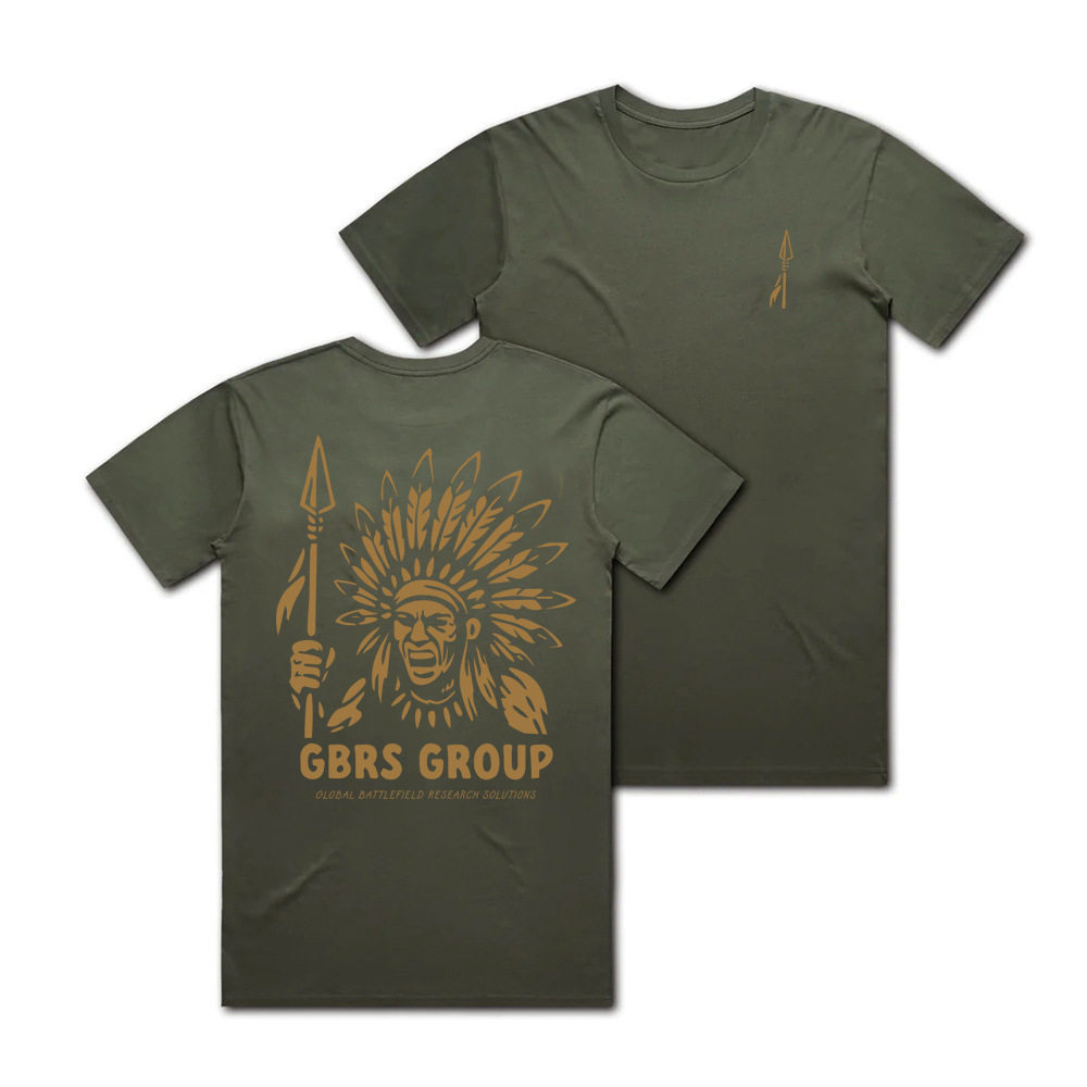 ผู้ชาย GBRS Group Chief Graphic Tee 200GSM ผ้าฝ้ายนุ่มยุทธวิธีทหาร Streetwear แขนสั้น 4.3