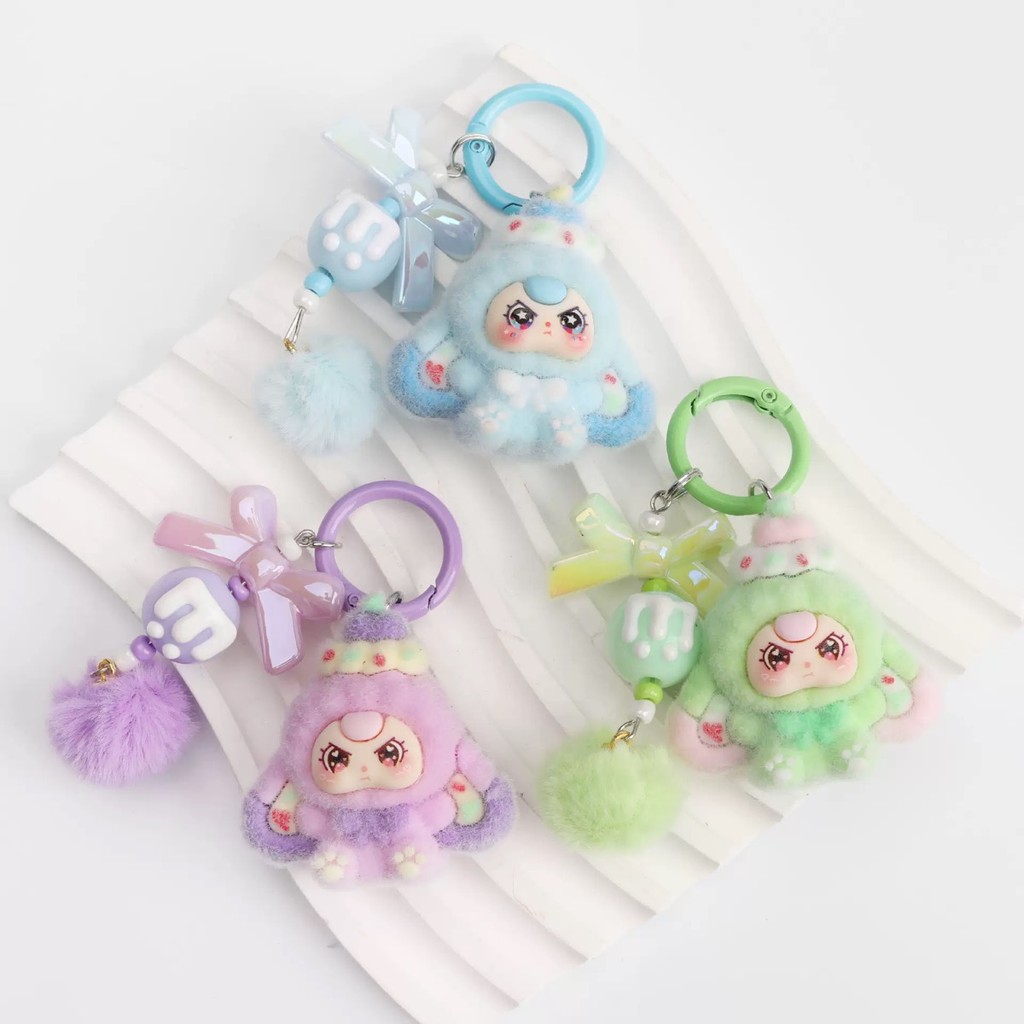 พวงกุญแจตุ๊กตาฟล็อกกิ้งสีผสมน่ารัก ตกแต่งกระเป๋าสไตล์สาวหวาน