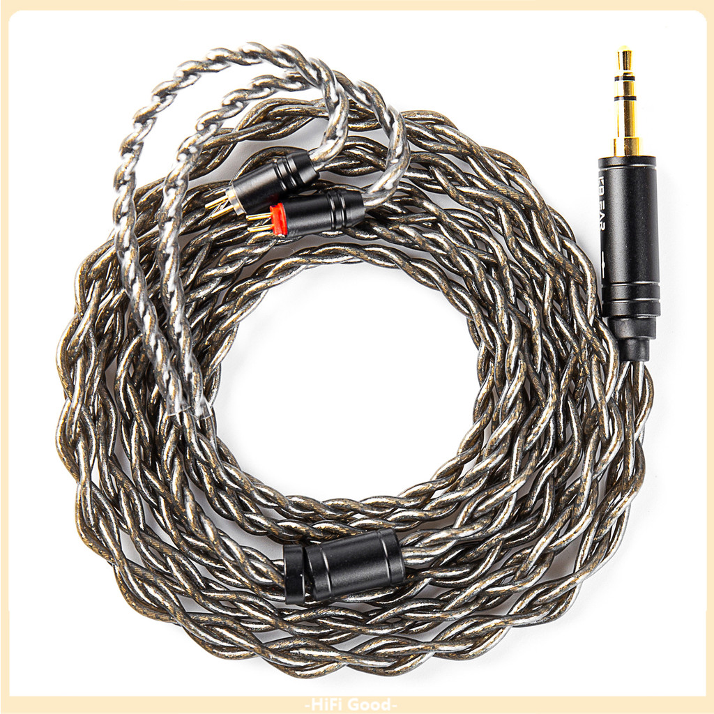 KBEAR DarkJade 4Core ทองแดงชุบเงิน SilverFoil ลวดหูฟังสายความละเอียดสูง Balance CABLE 3.5/4.4 มม.สาย