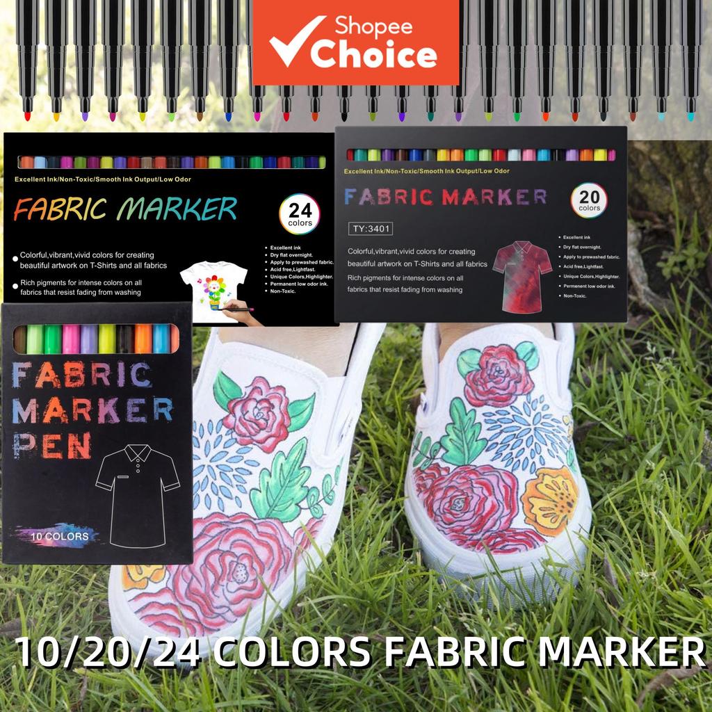 ปากกามาร์กเกอร์ผ้า Smooth Writing Divers สีไม่ซีดจาง DIY ปากกาสี Graffiti เสื้อผ้าผ้าใบกระเป๋าถือ Tshirt รองเท้า