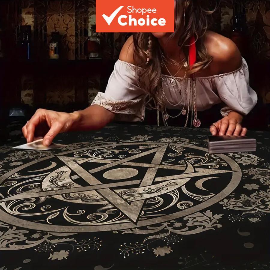 ผ้าแท่นบูชา Pentacle Alista 1 ชิ้นพร้อมสัญลักษณ์จิตสําหรับการอ่านไพ่ทาโรต์