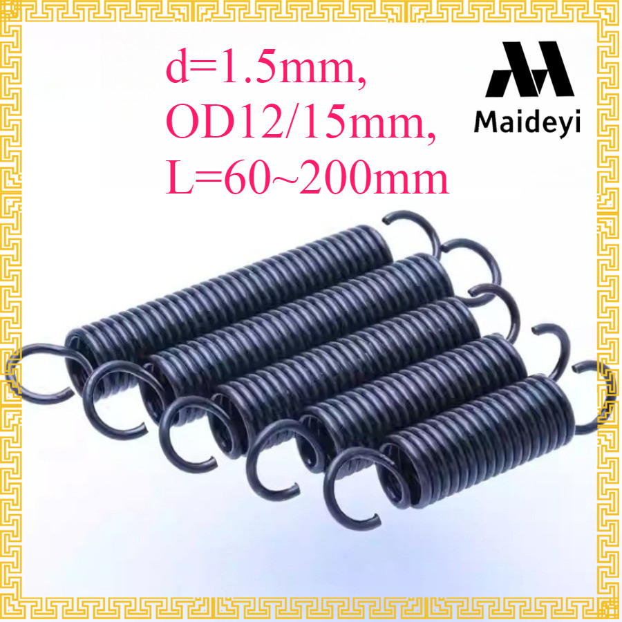 สปริงแรงดึง/สปริง d=1.5mm,OD12/15mm,L=60~200mm สปริงดึงพร้อมตะขอ ทาประตูโรงรถ bunnings เครื่องแกว่งM