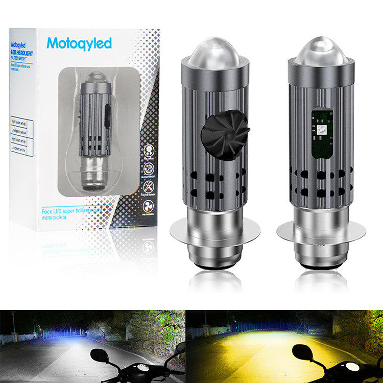 CHEMINI 1PC รถจักรยานยนต์ไฟ LED T19/P15D-25 20W Hi/Lo Beam สําหรับ Underbone/Cub รถจักรยานยนต์