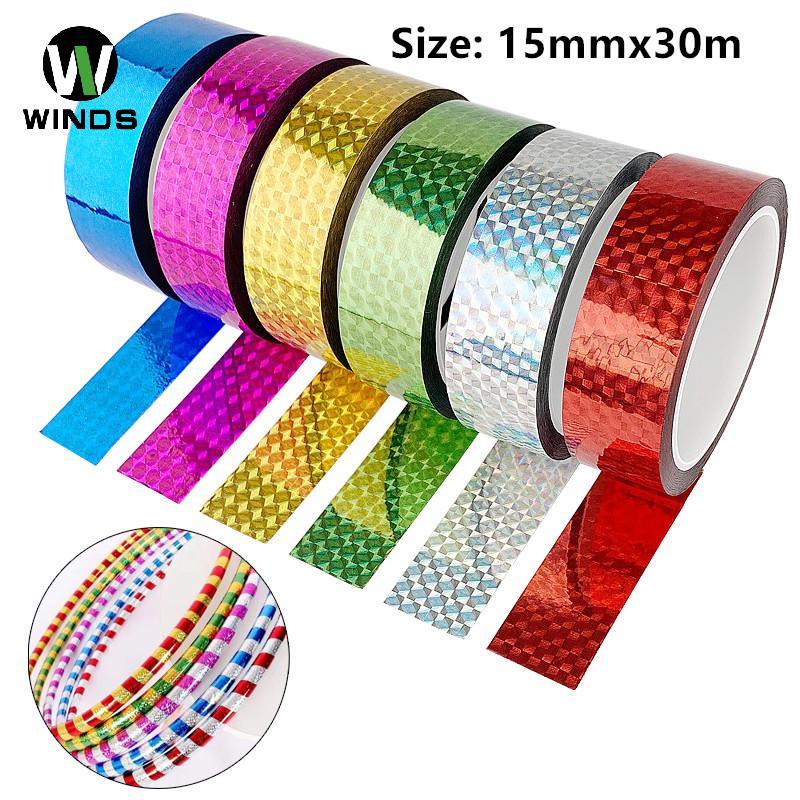 เทปห่วงยิมนาสติกตกแต่งแบบ holographic glitter ขนาด 30 เมตร สไตล์ DIY