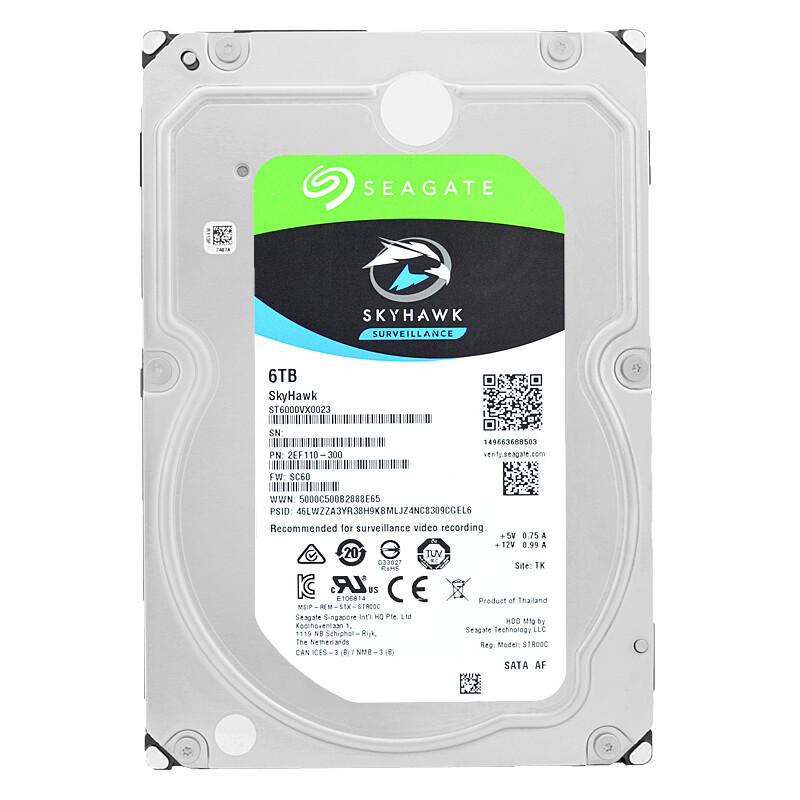 Seagate ST6000VX0023 Skyhawk 6TB 7200rpm 256MB Cache SATA III 3.5 นิ้ว