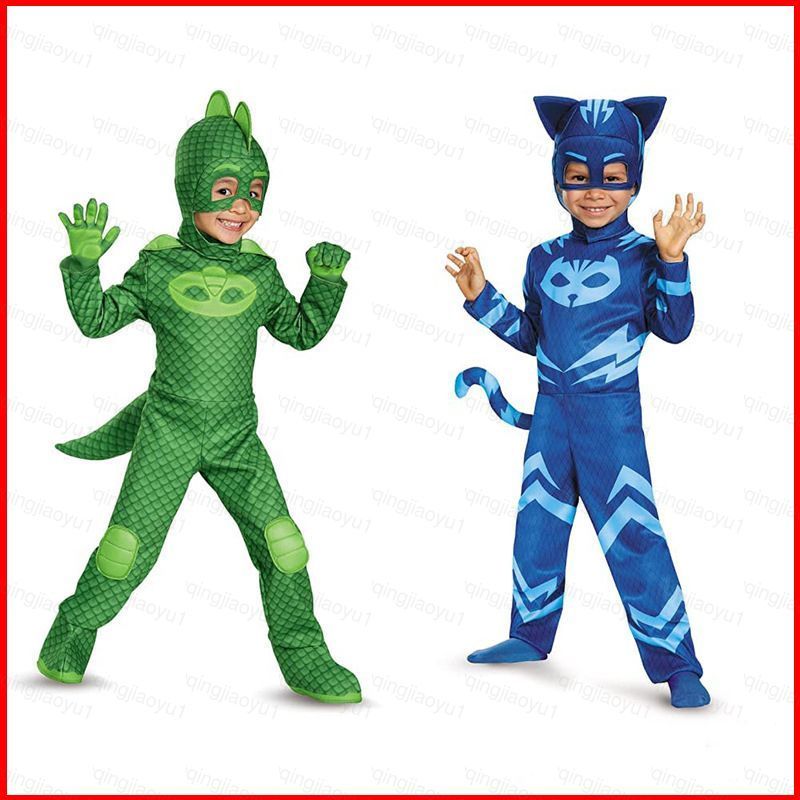 ชุดคอสเพลย์ PJ Masks สำหรับเด็ก Halloween - ชุดกระโปรงยาวเป็นฮีโร่
