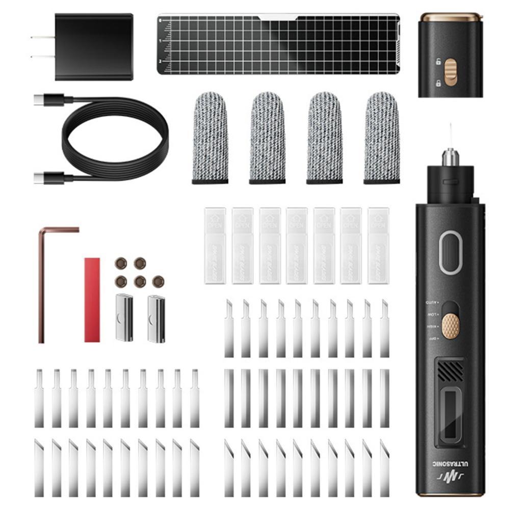 Stylish365 Fabater 40KHz เครื่องตัดอัลตราโซนิกมีด 35W มือถือ 50 ชิ้นใบมีดเปลี่ยนหัตถกรรมเครื่องมือตั