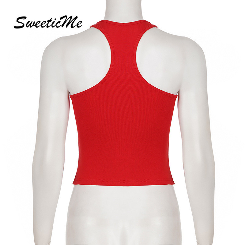 SweeticMe เสื้อสตรี 2026 ตัวอักษรแฟชั่นใหม่พิมพ์ Casual Street Camisole — صورة 8