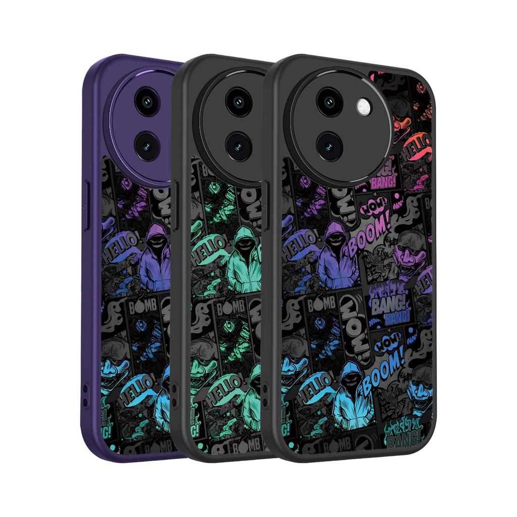 เคสโทรศัพท์สไตล์มังงะเทรนด์กราฟฟิตี Vivo Y200 Y200i Y200E Y100 4G 5G ปลอกกันกระแทก