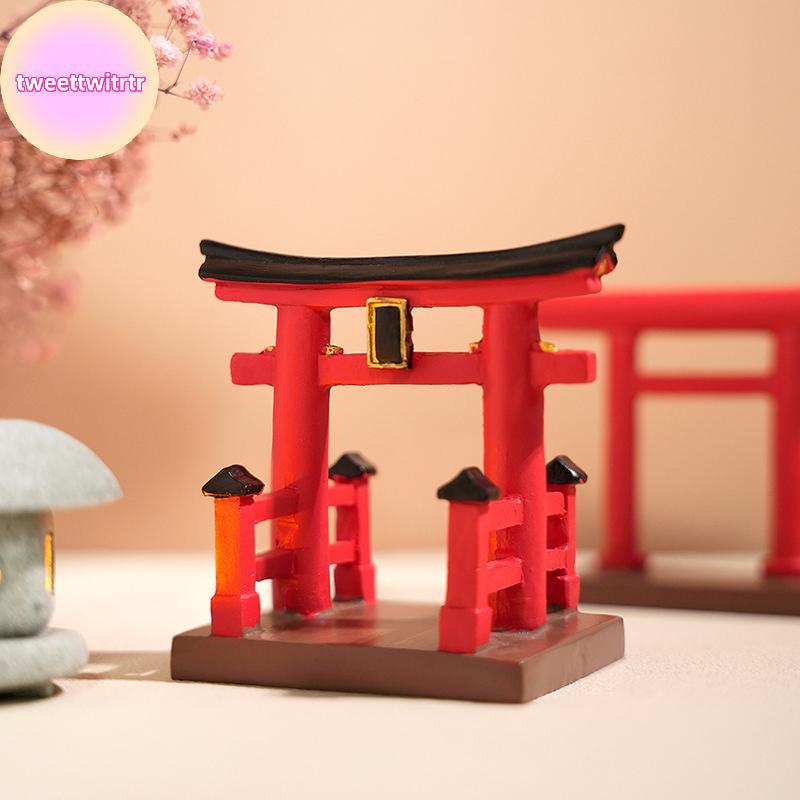 TRWITR Miniature Torii Gate ญี่ปุ่น Shinto Temple Garden เอเชียสถาปัตยกรรมรุ่นบอนไซ Zen Garden เครื่