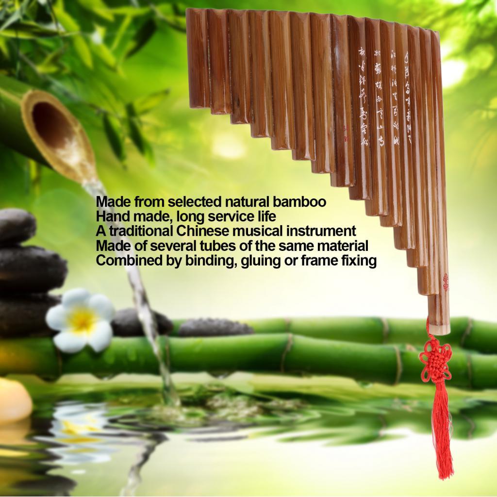 Pans Pipe Natural Pan Flute ง่ายต่อการเรียนรู้ไม้ไผ่สำหรับคนรักดนตรี