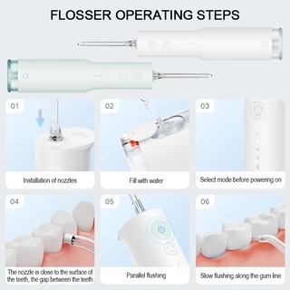 Xiaomi Mijia Water Flosser F300 เครื่องล้างฟันพกพา 240ML นวัตกรรมพัลส์กระเจิง 4 โหมด 3 หัวฉีด การกันน้ำระดับ IPX7