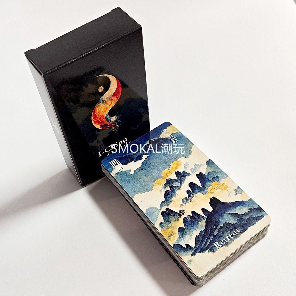 อินเทรนด์ Play Times Book of Changes การ์ด Oracle 64 สไตล์หมึกแบบดั้งเดิม 10.3 * 6 ซม. I-Ching Oracl