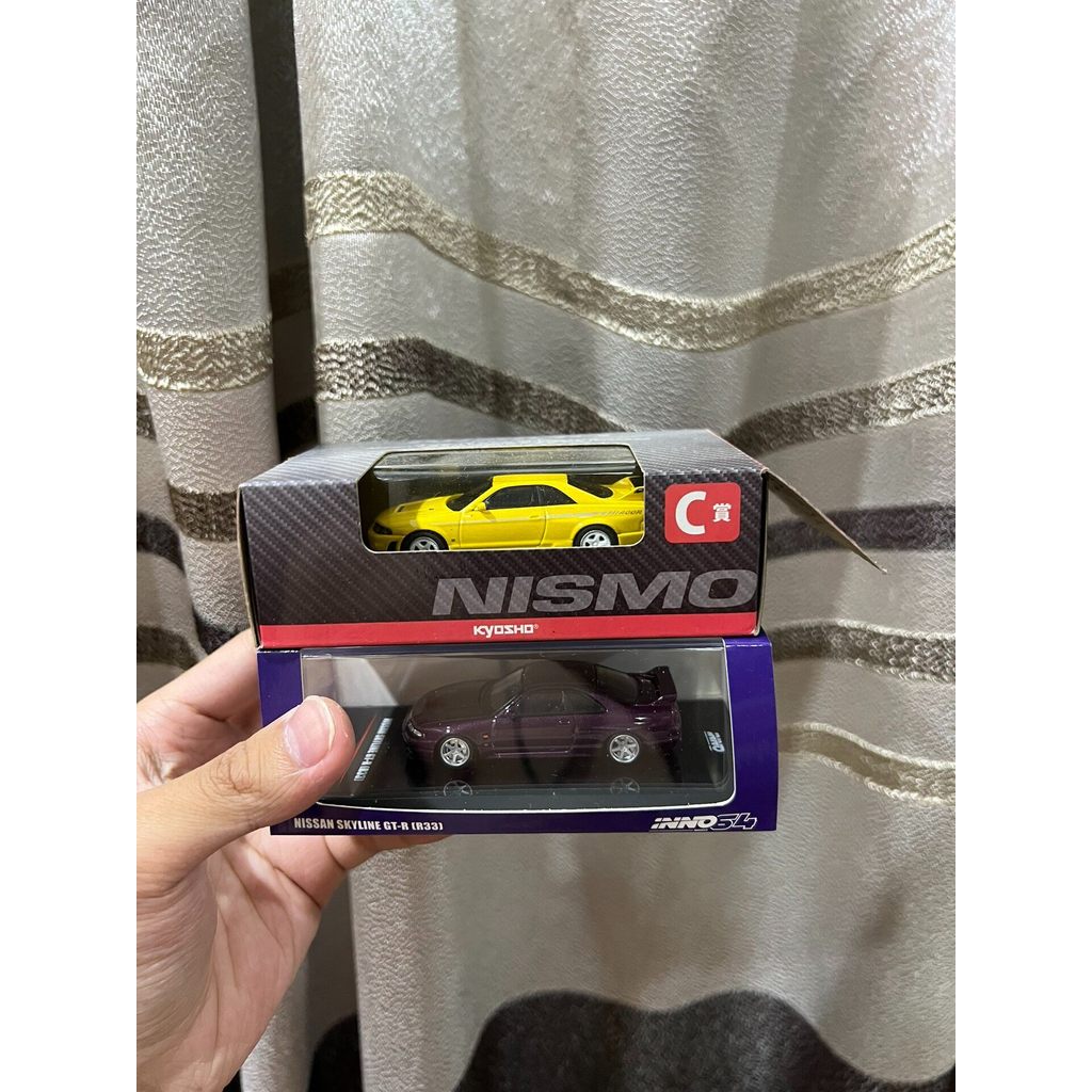 INNO64 Nissan GTR R33 Purple Kyosho ประหยัดผลิตภัณฑ์ญี่ปุ่น GTR R33 400R สีเหลืองสองบรรจุไม่เพียง in