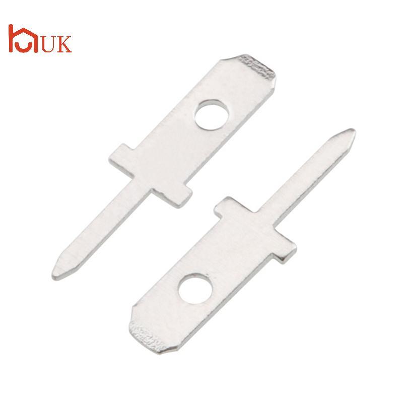 UK 50pcs 2.8 แทรกปลั๊กสปริง Terminal PCB Solder Lug Thiness 0.8 มม.หนึ่งขา, PCB แผ่นเชื่อม TH