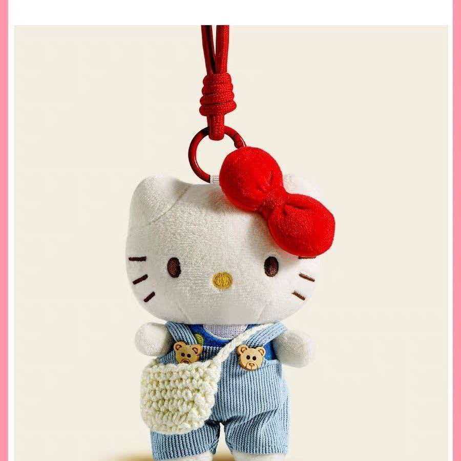 Hello Kitty จี้กระเป๋านักเรียนโทรศัพท์มือถือรถพวงกุญแจจี้ตุ๊กตาตุ๊กตาคู่ของขวัญนักเรียน z0413ก7