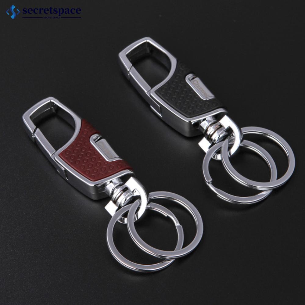 SECRETSPACE 1 PC รถเอวแขวน Keychains Key Chains สองแหวนผู้ถือโลหะสําหรับชาย A2F4
