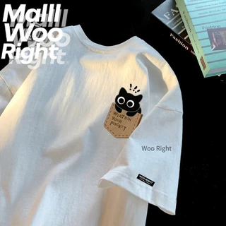 (จัดส่งตลอด 24 ชั่วโมง)Woo Right เสื้อยืดคอกลม แขนห้าส่วน เข้ากับทุกการแต่งกาย แฟชั่นฤดูร้อน สไตล์สตรีท สําหรับผู้ชาย10
