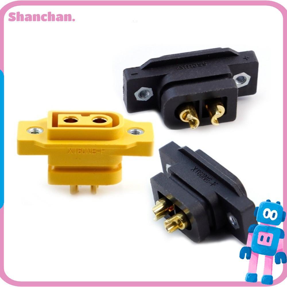 SHANCHAN ปลั๊ก XT60NE-F 5 ชิ้น, 3.5 มม./4 มม.ชุบทอง XT90NE-F Connector, DC500V สีดําสีเหลืองแบตเตอรี