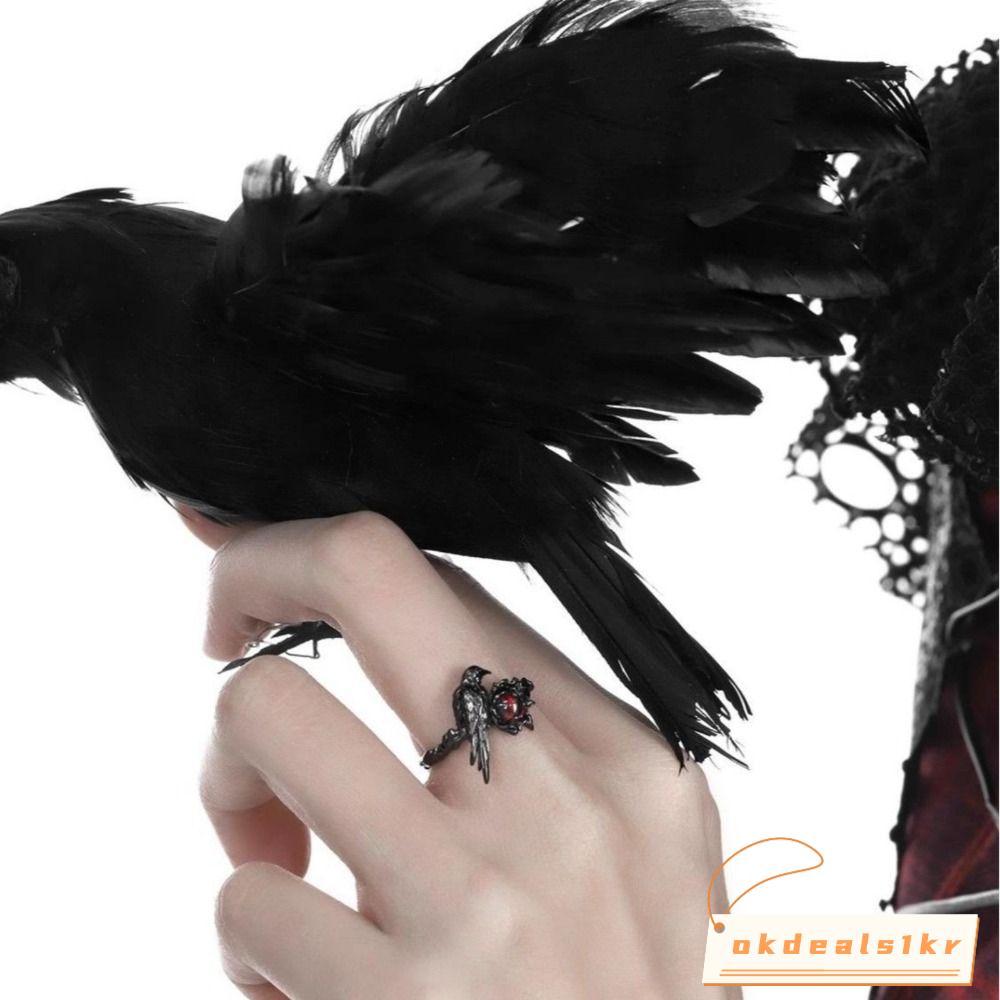 แหวน.Cosplay Zircon สีแดงธีม Raven พร้อมให้เป็นของขวัญหรือสวมใส่แฟชั่น